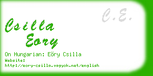 csilla eory business card